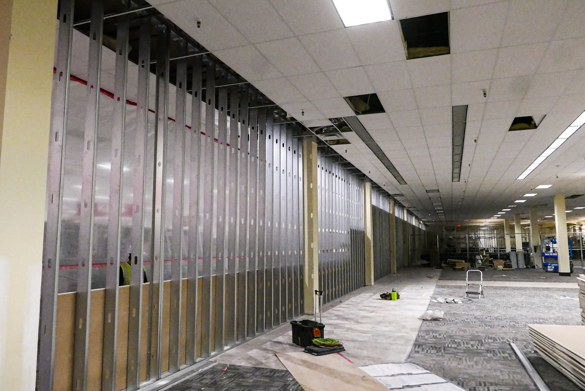 Commercial metal framing and ceiling preparation