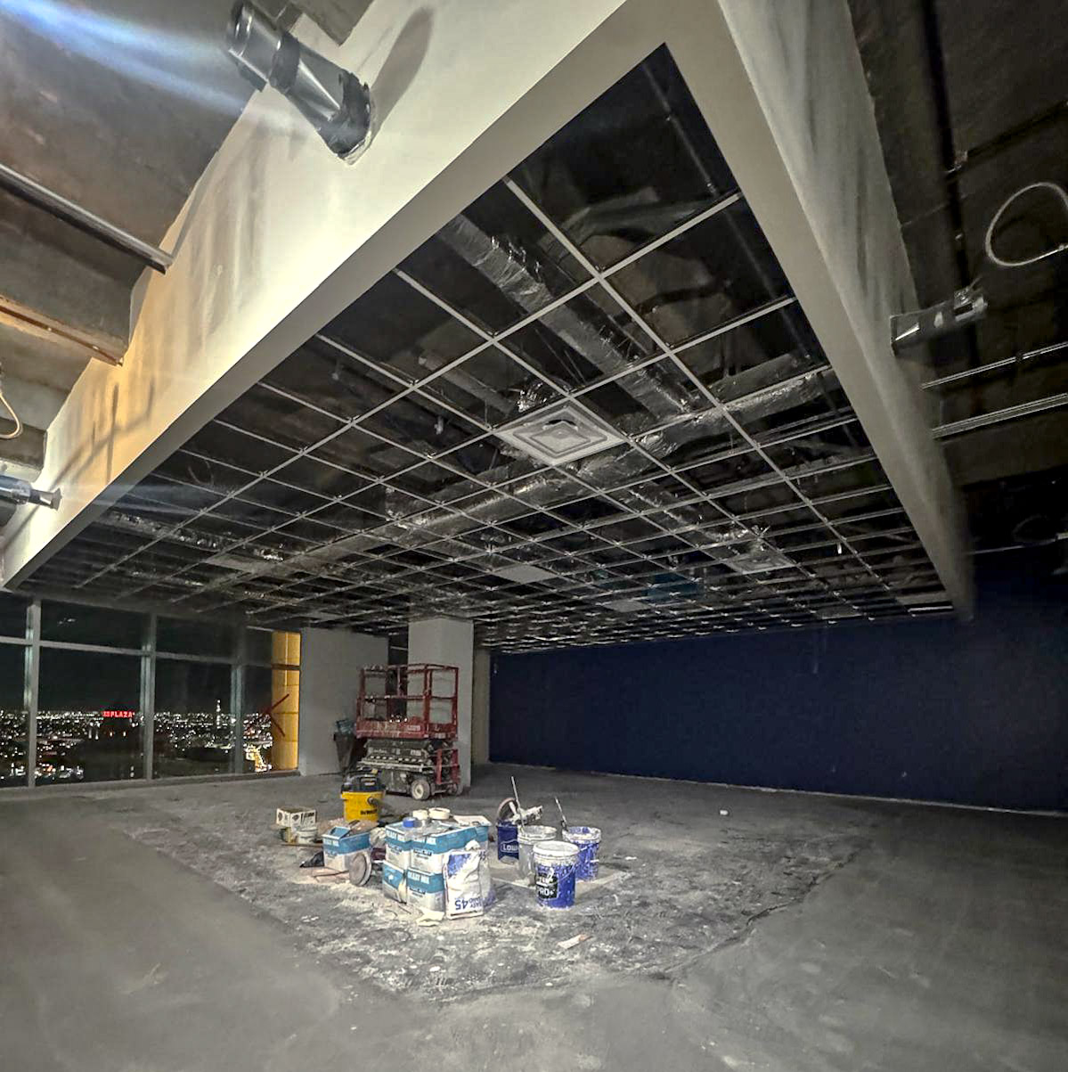 Acoustical ceiling grid work